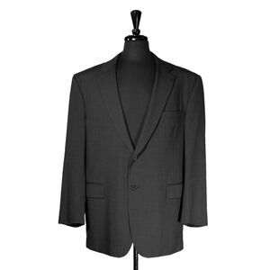 Jos. A. Bank Mens Blazer Gray Wool 2 Button Lined Suit Jacket Sport Coat 46R